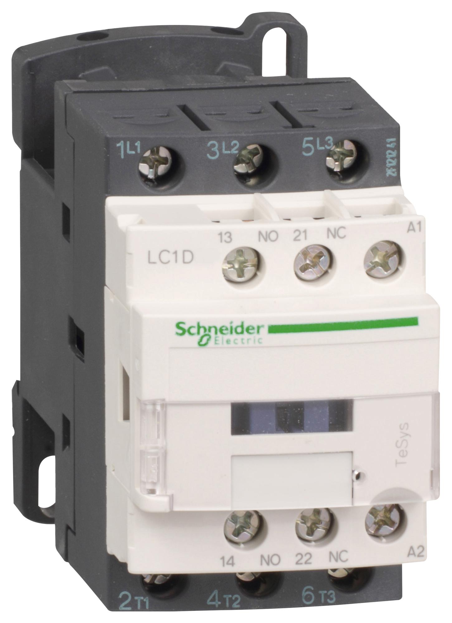 SCHNEIDER ELECTRIC Contactors LC1D38BD CONTACTOR, 3PST-NO, 24V, DIN RAIL/PANEL SCHNEIDER ELECTRIC 2835310 LC1D38BD