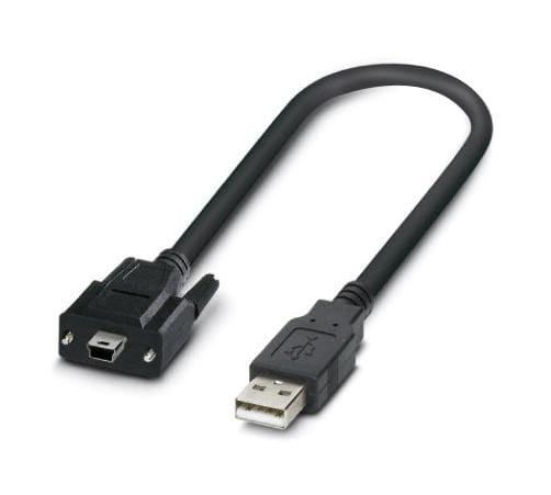 PHOENIX CONTACT USB Cables MINI-SCREW-USB-DATACABLE CBL ASSY, USB, TYP A-MINI TYP B, 3M, BK PHOENIX CONTACT 3294014 MINI-SCREW-USB-DATACABLE