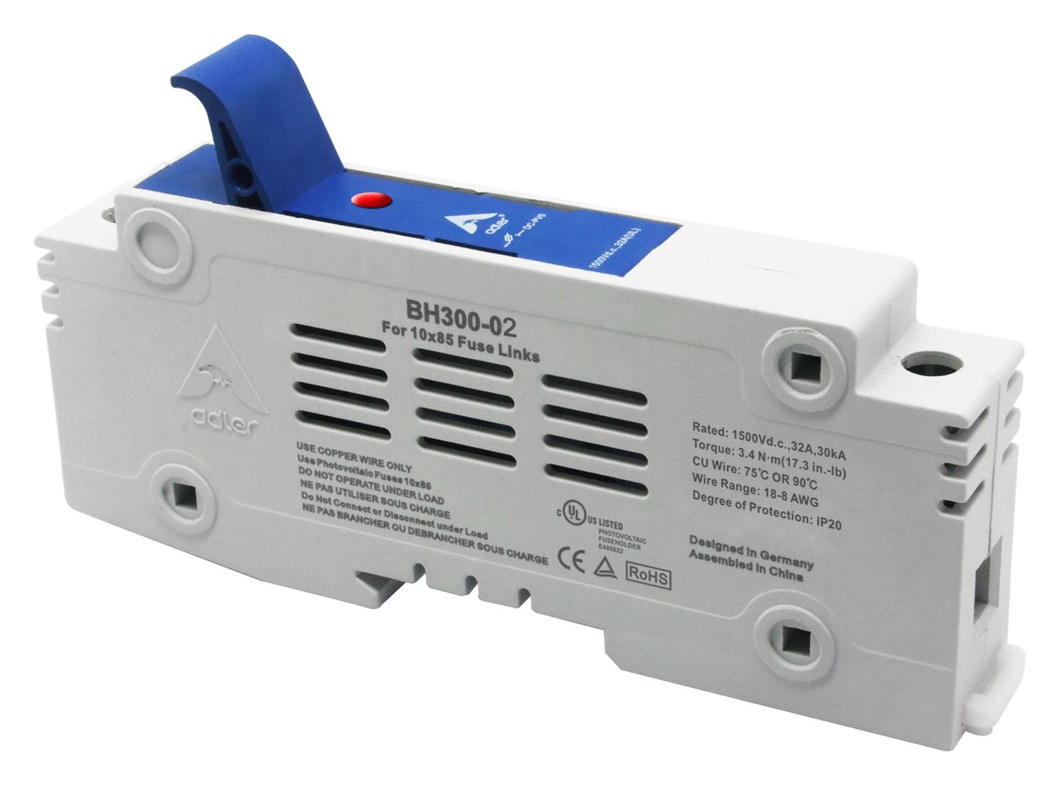 MULTICOMP PRO Fuseholders MP006262 CARTRIDGE FUSE HOLDER, 1P, 32A, 1.5KV MULTICOMP PRO 3605987 MP006262