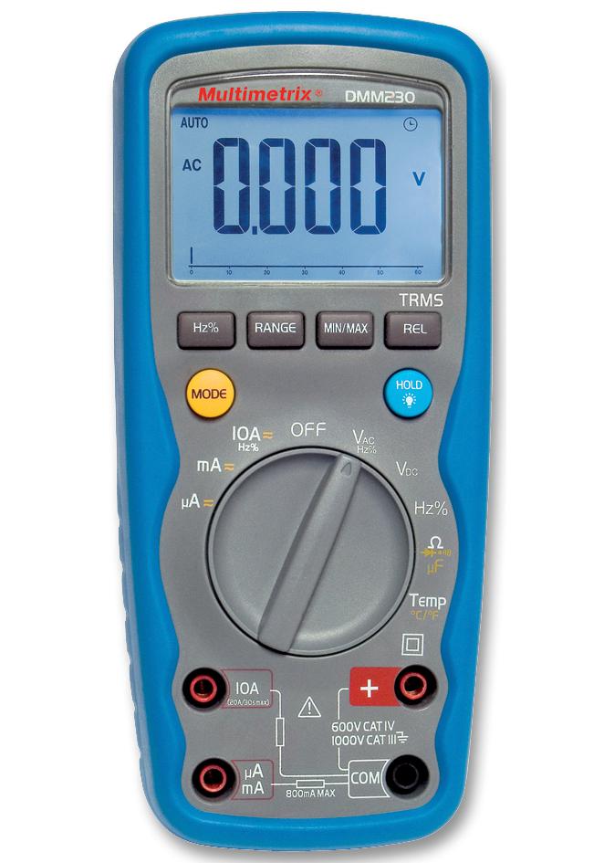 MULTIMETRIX Hand Held P06231412 MULTIMETER, DIGITAL, 230, 6K-RMS+TEMP MULTIMETRIX 1314630 P06231412