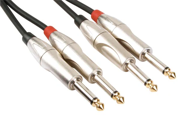 PAC130 JACK KABEL - 2 x JACK 6.35 mm naar 2 x JACK 6.35 mm - MONO - 5 m