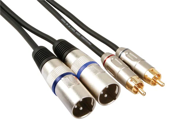 PAC150 XLR-RCA KABEL - 2 x XLR 3-POLIG naar 2 x RCA MANNELIJK - 1 m