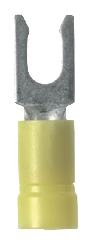 PANDUIT Crimp Terminals - Fork / Spade Tongue PV10-6LF-D TERMINAL, FORK TONGUE, M3.5, 10AWG, YEL PANDUIT 2803143 PV10-6LF-D