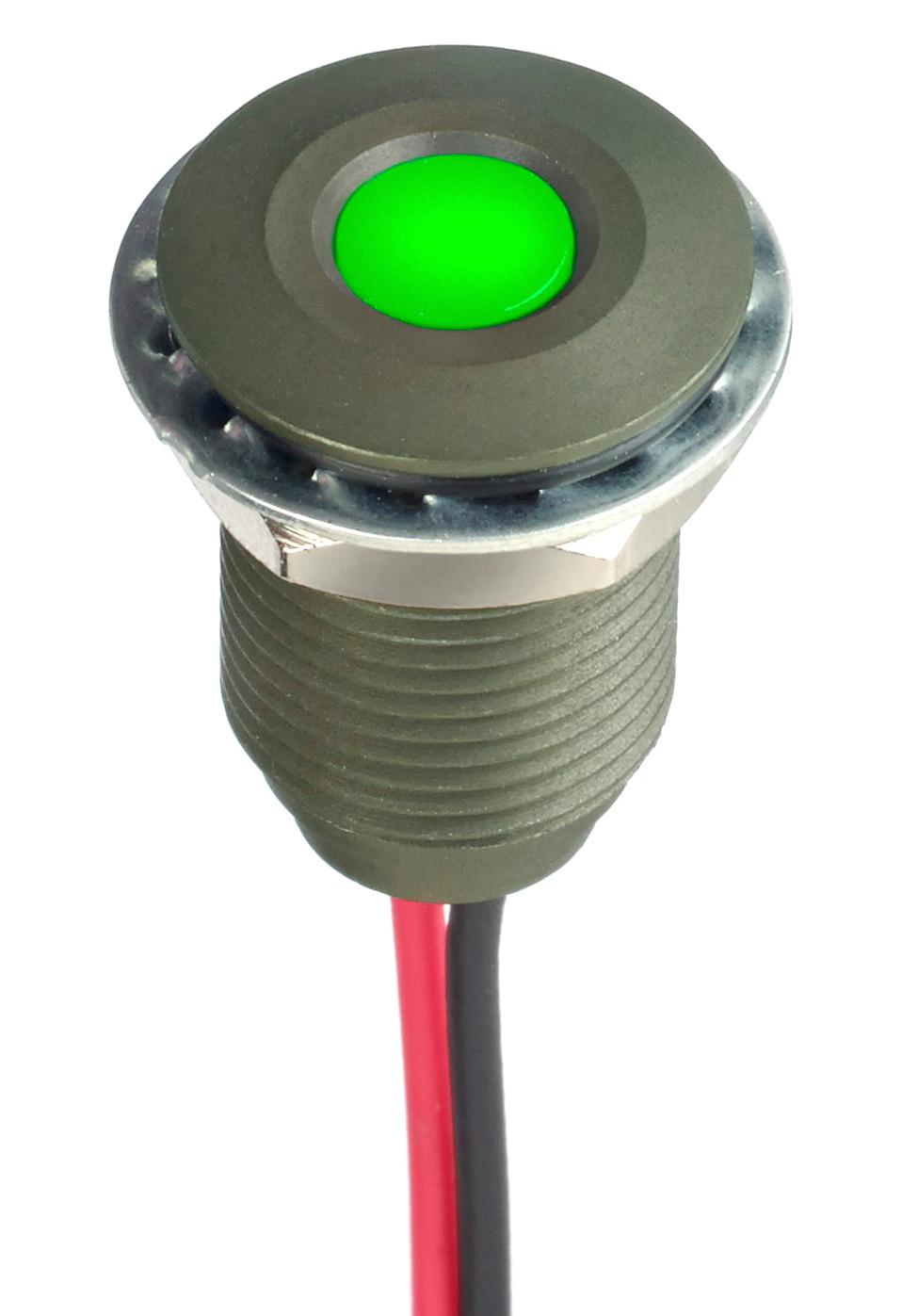 APEM Panel Indicators Q10F5AGXXG02E LED PANEL INDICATOR, GREEN, 10MM, 2.2V APEM 3295231 Q10F5AGXXG02E
