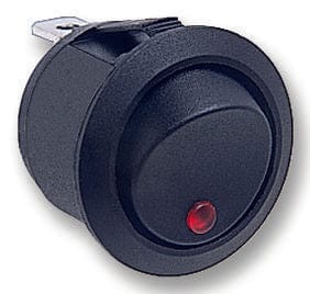 ARCOLECTRIC (BULGIN LIMITED) Rocker R13112BLAB SWITCH, SPST, 10A, 12/24VDC RED LED ARCOLECTRIC (BULGIN LIMITED) 3966781 R13112BLAB
