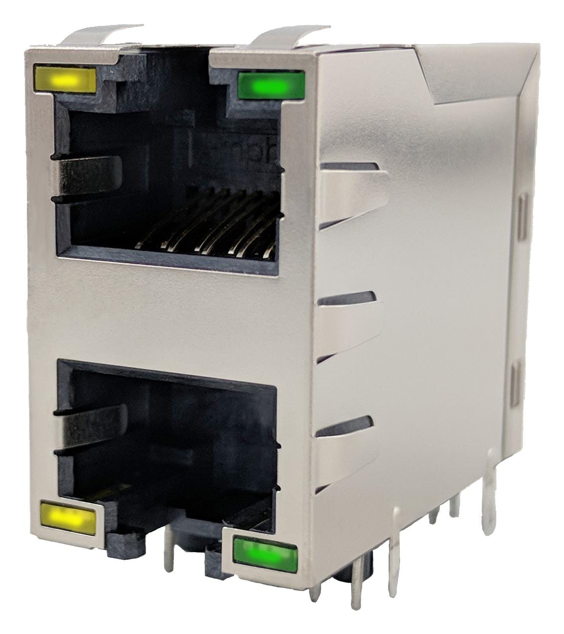 AMPHENOL ICC Plugs & Jacks RJE1R288235413 RJ45 CONNECTOR, JACK, 8P8C, 2PORT, TH AMPHENOL ICC 3253543 RJE1R288235413