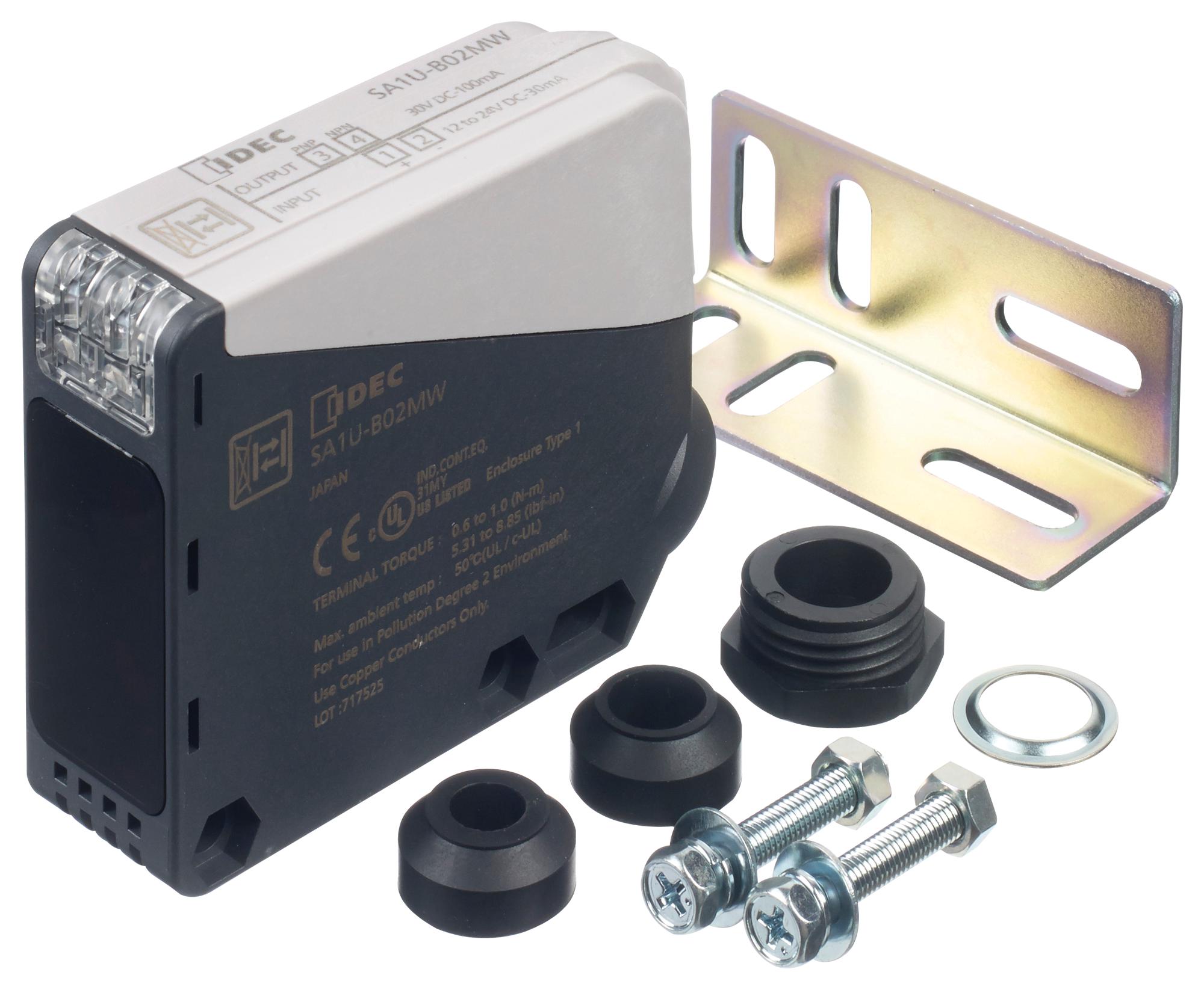 IDEC Distance SA1U-B02MW PHOTOELECTRIC SENSOR, 2M, NPN/PNP, SCREW IDEC 2833040 SA1U-B02MW