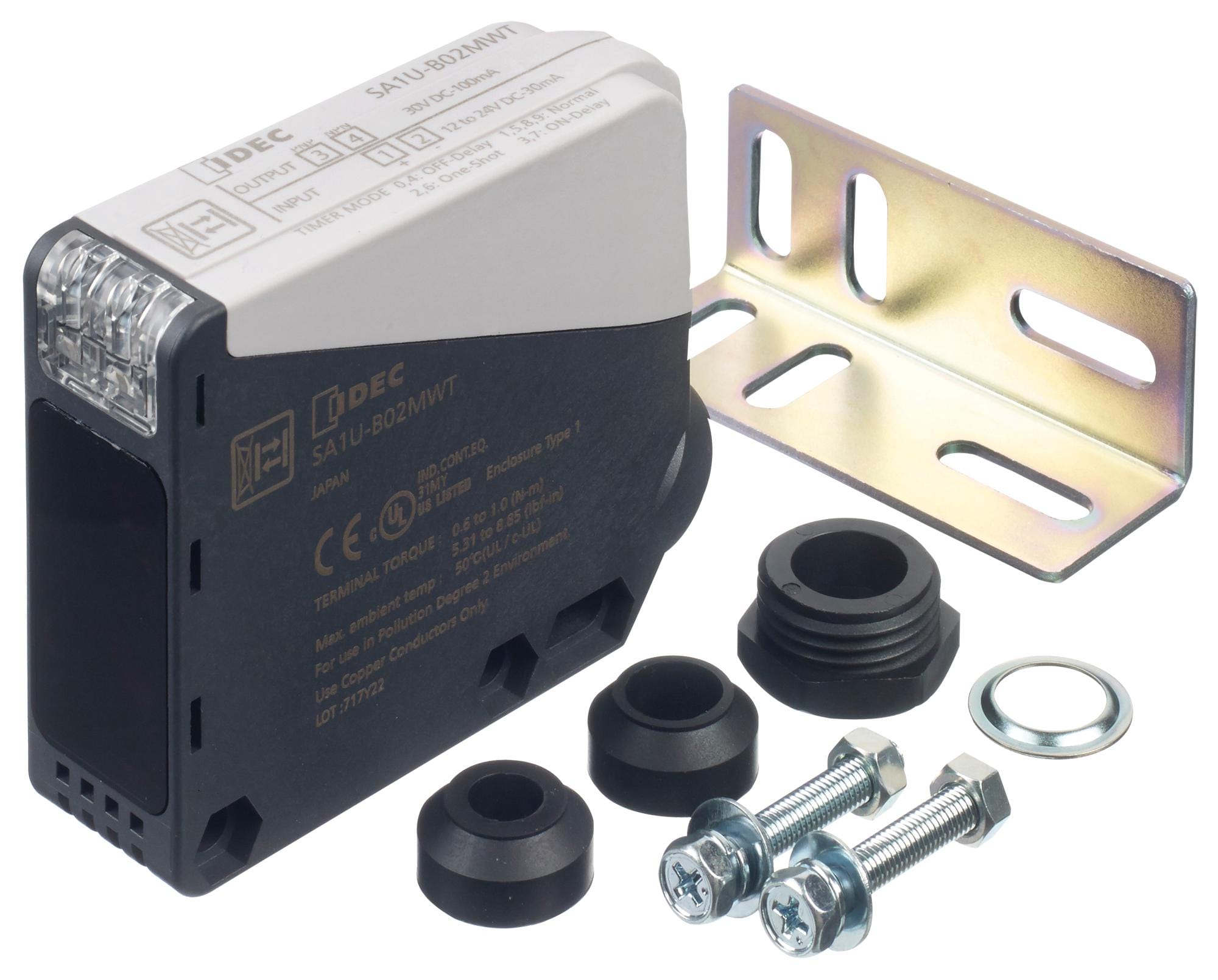 IDEC Distance SA1U-B02MWT PHOTOELECTRIC SENSOR, 2M, NPN/PNP, SCREW IDEC 2833041 SA1U-B02MWT