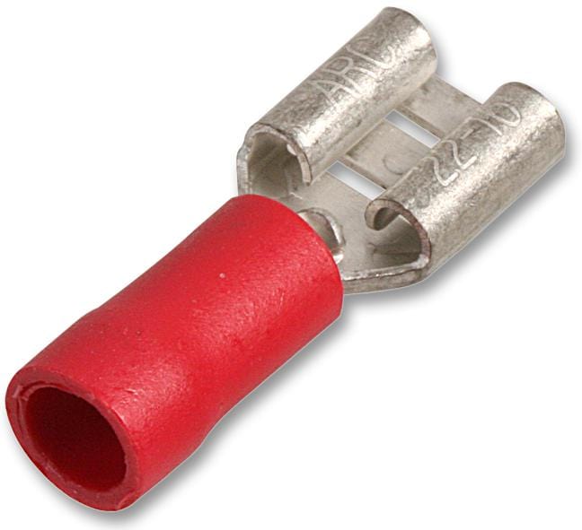PRO POWER Crimp Terminals - Quick Connect & Disconnect STFDD1-110(8) FEMALE PUSH ON RED 12A 2.8 X 0.8, PK100 PRO POWER 3384772 STFDD1-110(8)