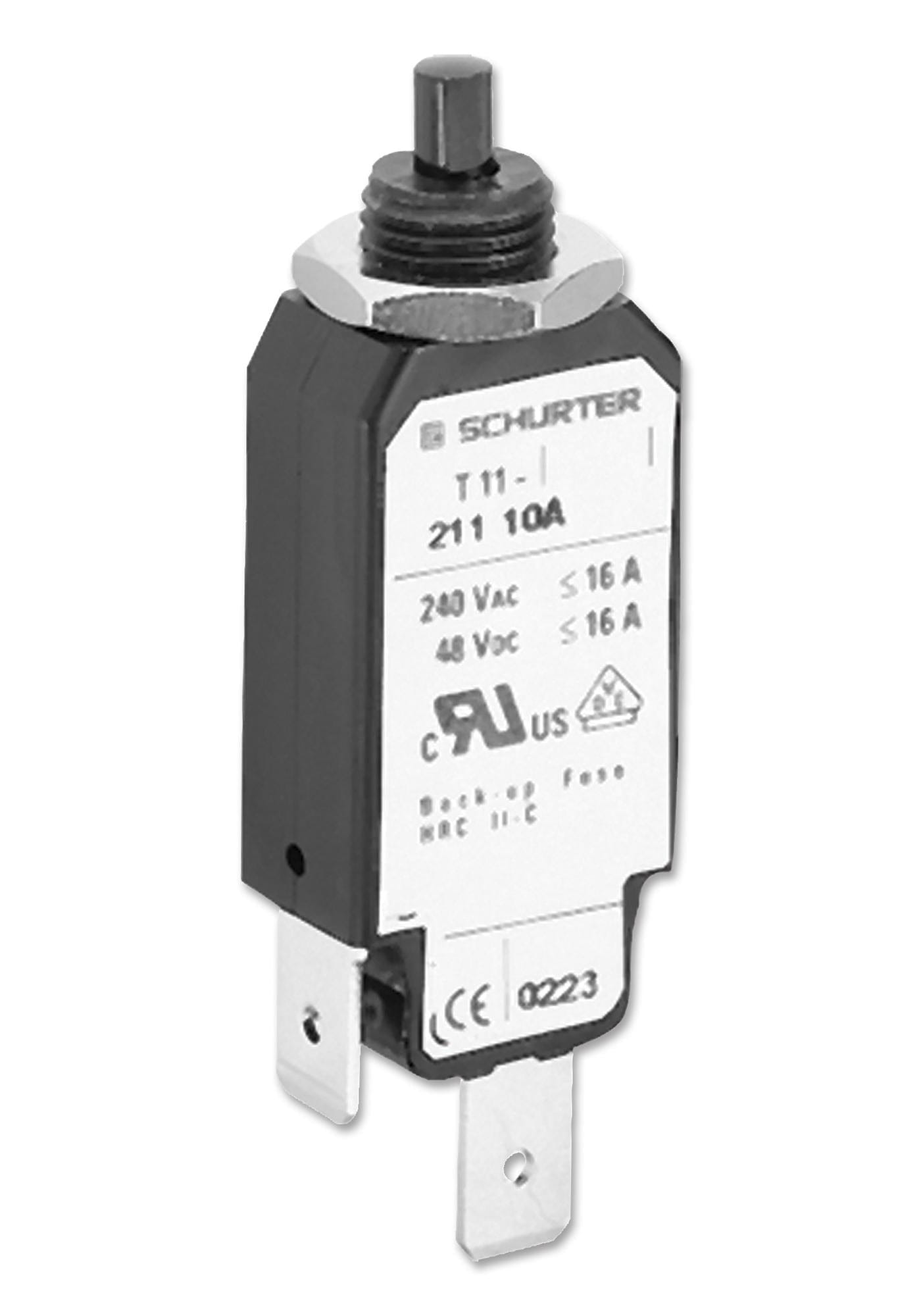 SCHURTER Thermal T11 211 12A CIRCUIT BREAKER, 12A, T11 SCHURTER 1214771 T11 211 12A