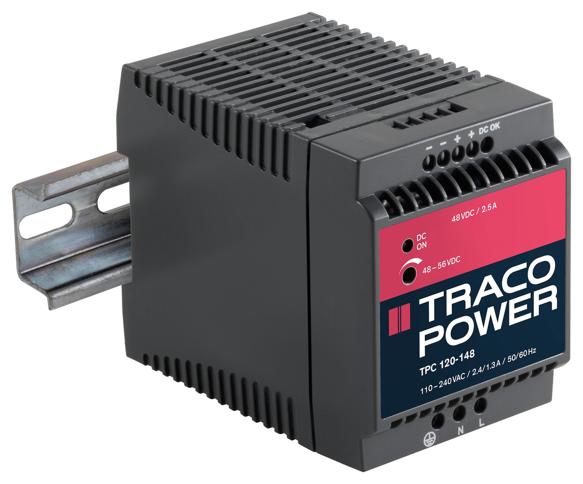 TRACO POWER DIN Rail Mount TPC 120-112 POWER SUPPLY, AC/DC, 8A, 12V, 96W TRACO POWER 2322153 TPC 120-112