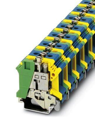 PHOENIX CONTACT DIN Rail Mount UIK 16-PE/N DINRAIL TERMINAL BLOCK, 2WAY, 4AWG PHOENIX CONTACT 3241144 UIK 16-PE/N