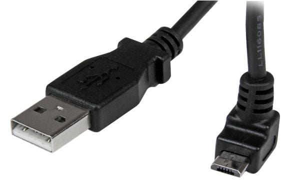 STARTECH USB Cables USBAUB1MU LEAD, USB A TO UP ANGLE MICRO B, 1M BLK STARTECH 3403086 USBAUB1MU