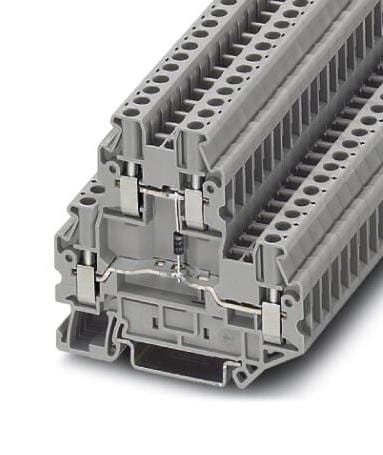 PHOENIX CONTACT DIN Rail Mount UTTB 2,5-DIO/U-O DINRAIL TERMINAL, 4WAY, 12AWG, GRY PHOENIX CONTACT 3241301 UTTB 2,5-DIO/U-O