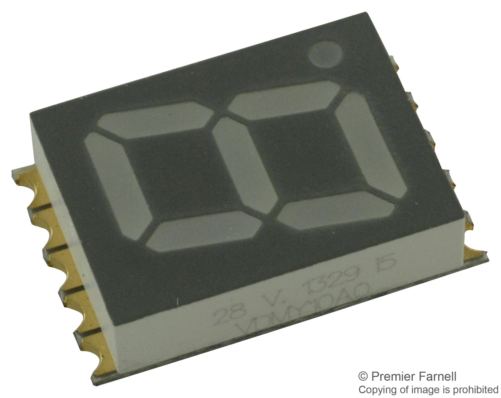 VISHAY LED 7-Segment VDMY10A0 DISPLAY, SEVEN SEGMENT, 10MM, YELLOW VISHAY 2682711 VDMY10A0