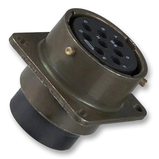 AMPHENOL MIL Spec Equivalent Circular VG95328C 12-10 SN RECEPTACLE, SQ. FLANGE, 12-10, SKT AMPHENOL 1866316 VG95328C 12-10 SN