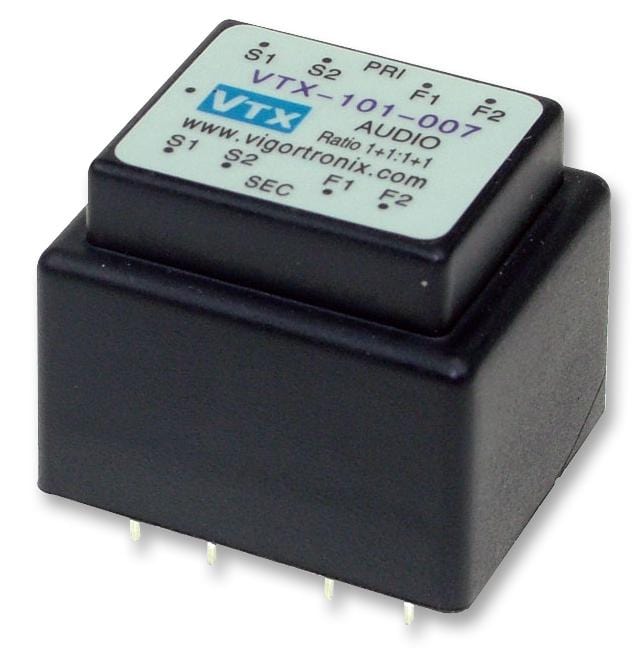 VIGORTRONIX Audio Frequency VTX-101-007 TRANSFORMER, AUDIO, 1+1:1+1 VIGORTRONIX 1674305 VTX-101-007