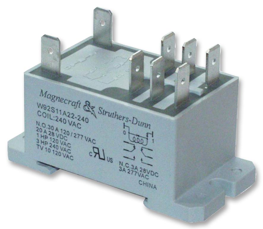 SCHNEIDER ELECTRIC/LEGACY RELAY Power - General Purpose W92S11D22D-24D RELAY, DPDT, 250VAC, 28VDC, 30A SCHNEIDER ELECTRIC/LEGACY RELAY 2292939 W92S11D22D-24D