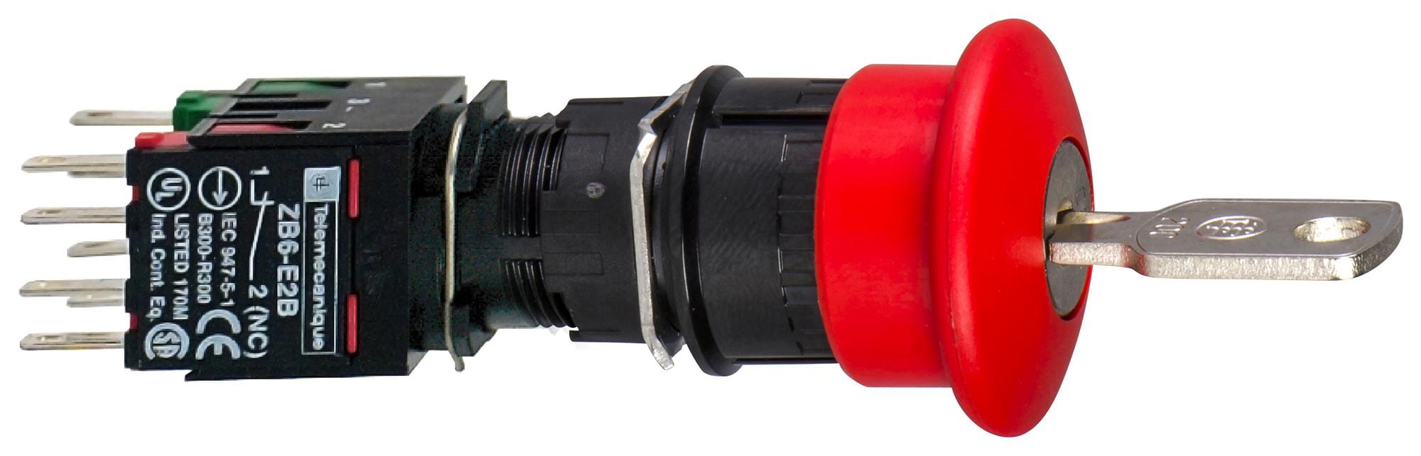 SCHNEIDER ELECTRIC Emergency Stop XB6AS9349B E-STOP SWITCH, DPST-NC/SPST-NO, SCREW SCHNEIDER ELECTRIC 3108710 XB6AS9349B