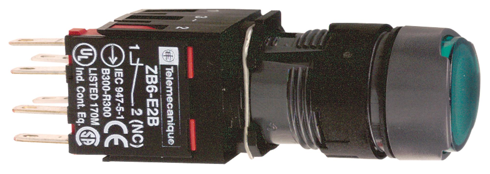 SCHNEIDER ELECTRIC illuminated XB6AW3B5B PB SWITCH, DPST-1NO/SPST-NC, 3A, 240V SCHNEIDER ELECTRIC 3108778 XB6AW3B5B