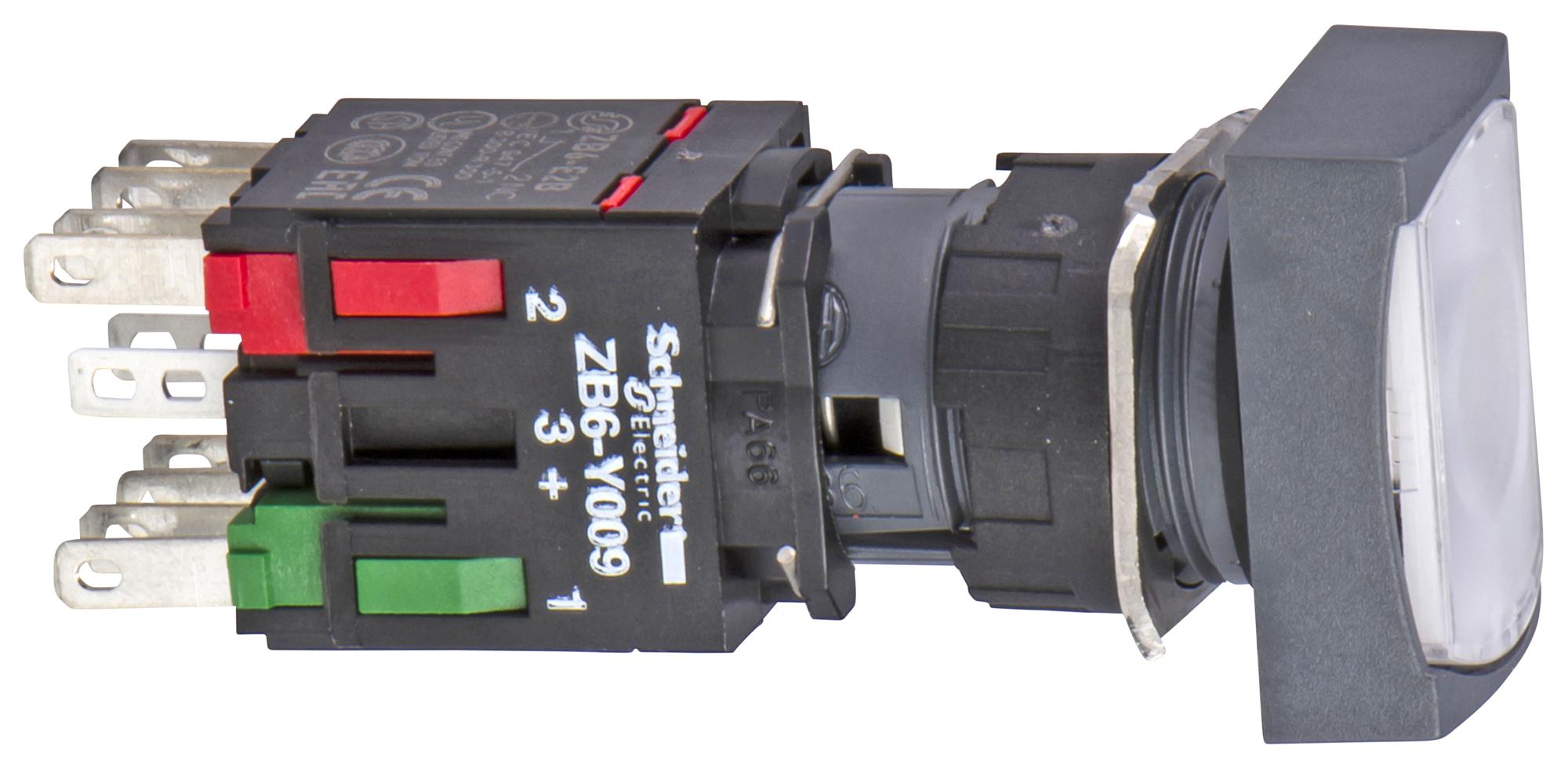 SCHNEIDER ELECTRIC illuminated XB6DW1B1B PB SWITCH, SPST-NO, 3A, 120VAC, PANEL SCHNEIDER ELECTRIC 3108791 XB6DW1B1B