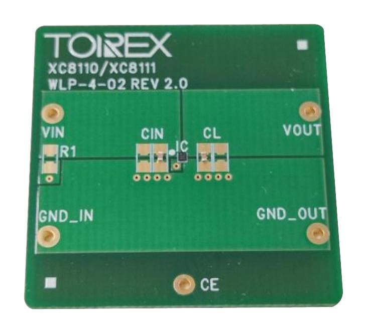 TOREX Power Management - Load Switch XC8111AA010-EVB-01 EVALUATION BOARD, LOAD SWITCH TOREX 3858951 XC8111AA010-EVB-01