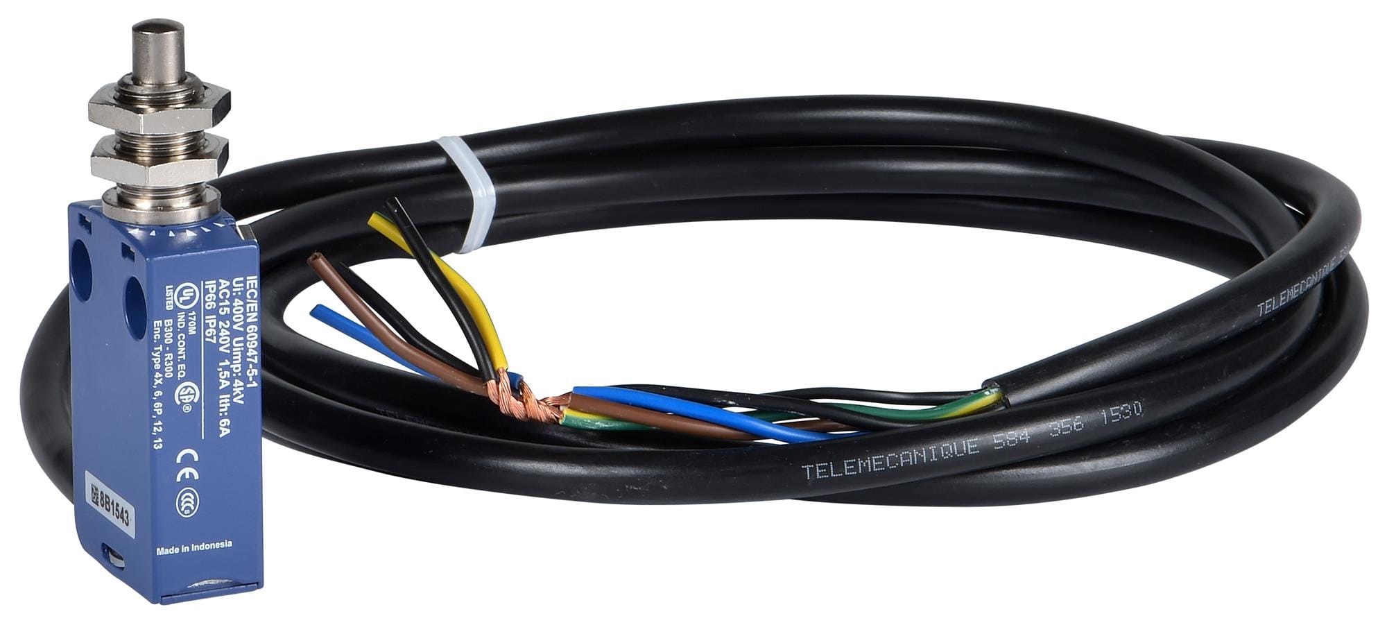 TELEMECANIQUE SENSORS Limit Switch XCMD21F0L2 LIMIT SW, TOP PLUNGER, SPST-NO/NC, 1.5A TELEMECANIQUE SENSORS 3130524 XCMD21F0L2