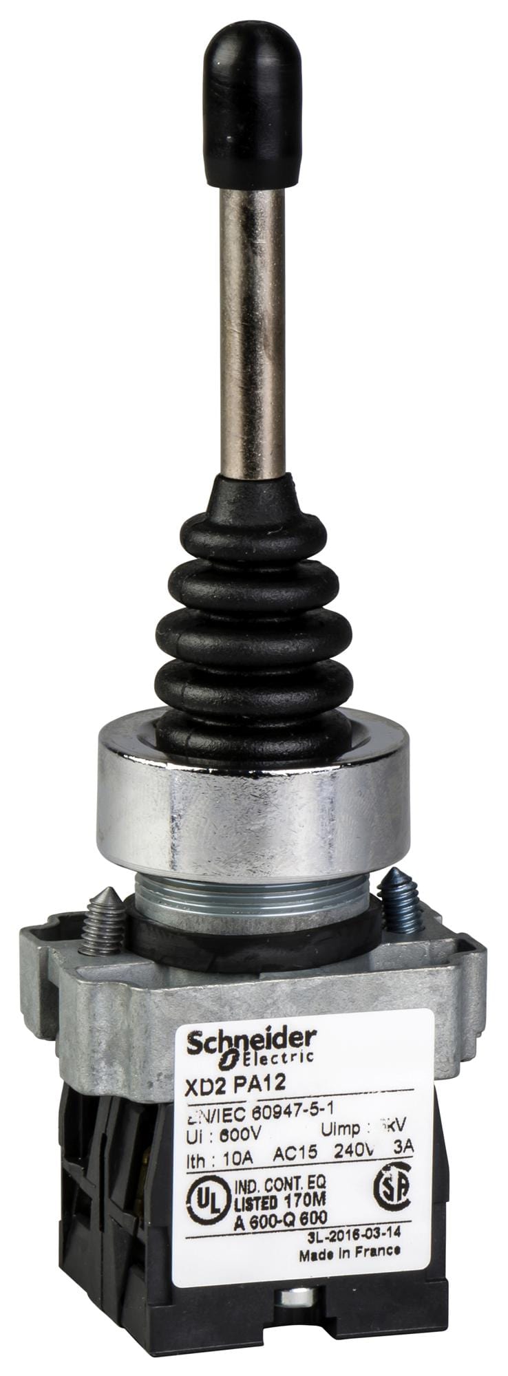 SCHNEIDER ELECTRIC Potentiometer XD2PA12 JOYSTICK SWITC, SPST-NO, 2 POS, 3A, 240V SCHNEIDER ELECTRIC 3111943 XD2PA12