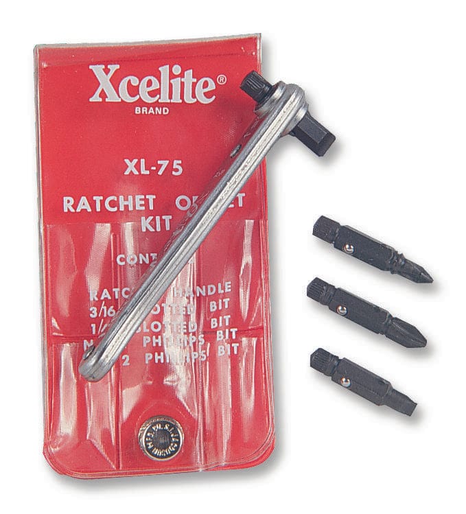 WELLER XCELITE Sets XL75V OFFSET RATCHET SCREWDRIVER SET, 5 PCS WELLER XCELITE 2628558 XL75V