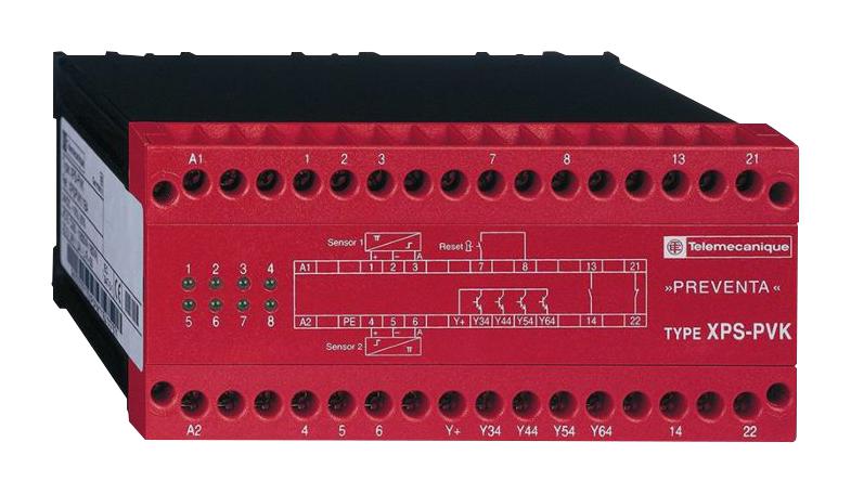 SCHNEIDER ELECTRIC Safety XPSPVK1184 SAFETY RELAY, SPST-NO/NC, 24V, 1.5A, SCR SCHNEIDER ELECTRIC 2835324 XPSPVK1184
