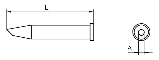 WELLER Tips XT BB TIP, 45DEG, PB-FREE, 2.4MM WELLER 1676524 XT BB