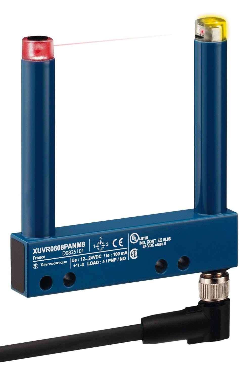 TELEMECANIQUE SENSORS Distance XUVR0608PBNM8 PHOTOELECTRIC SENSOR, 80MM, PNP TELEMECANIQUE SENSORS 3130945 XUVR0608PBNM8