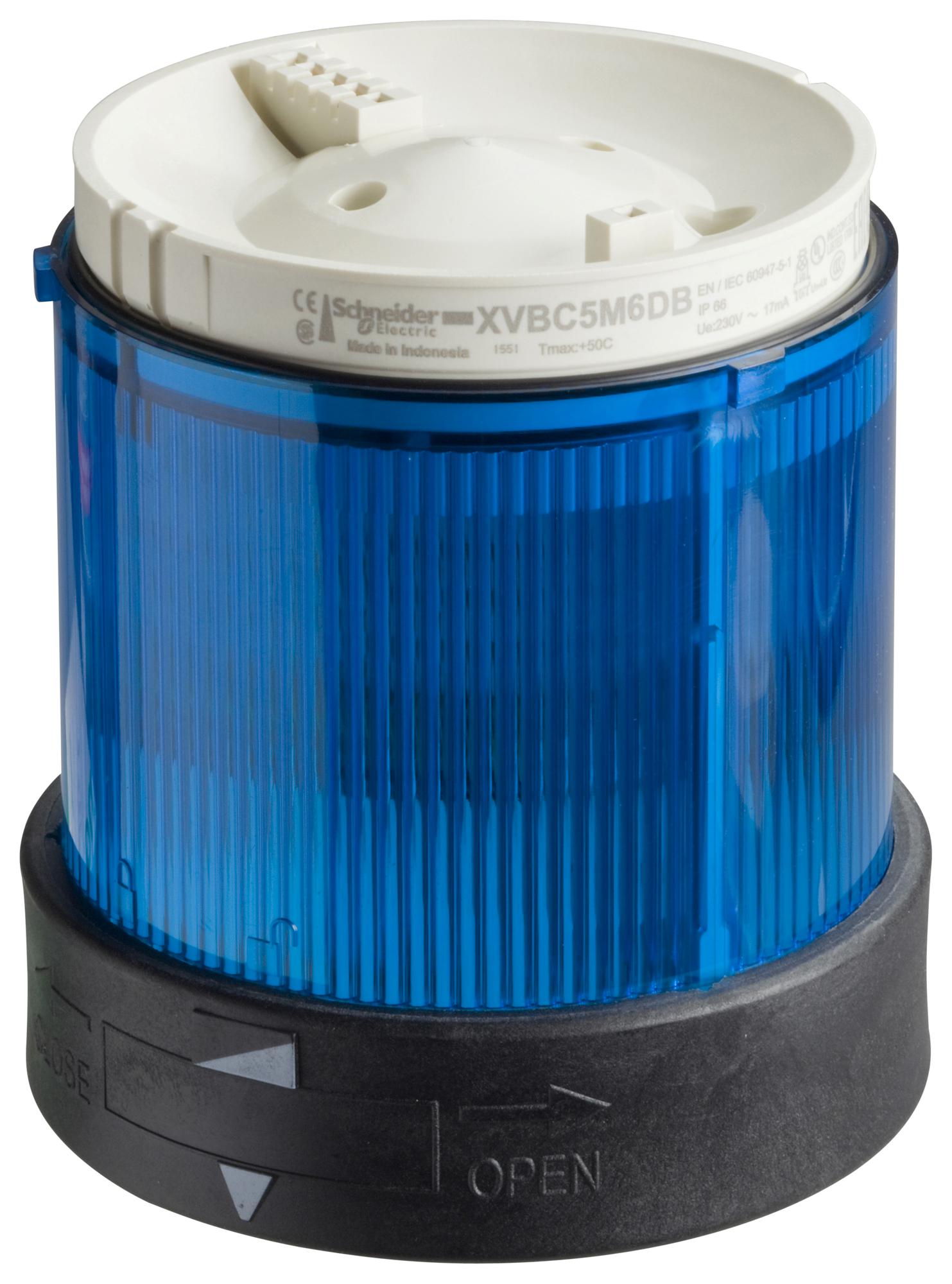 SCHNEIDER ELECTRIC Visual Signal Indicator Units XVBC2B6D VISUAL SIGNAL UNIT, STEADY, 70MM, BLUE SCHNEIDER ELECTRIC 3116003 XVBC2B6D