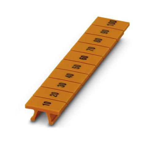 PHOENIX CONTACT Terminal Block Markers ZB 6/OG,LGS: 10-100 MARKER STRIP, 10 TO 100, 6.2MM, ORG, TB PHOENIX CONTACT 3242963 ZB 6/OG,LGS: 10-100