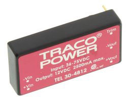 TEL 30-4812 - Isolated Through Hole DC/DC Converter, ITE, 2:1, 30 W, 1 Output, 12 V, 2.5 A - TRACO POWER