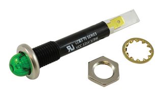 75R-2212T - LAMP, INDICATOR, NEON, GREEN, 125V - LEECRAFT
