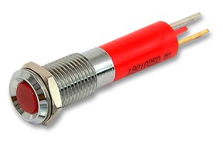 19010253 - LED Panel Mount Indicator, Satin Chrome Bezel, Red, 12 VDC, 8 mm, 20 mA, 13 mcd, IP67 - CML INNOVATIVE TECHNOLOGIES