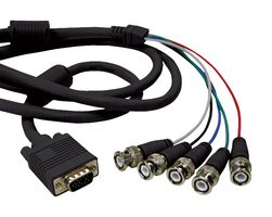 SPC20035 - MONITOR CABLE, RGB VIDEO x6 CONNECTORS, 6FT, BLACK - MULTICOMP