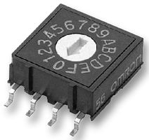 A6RS-101RF - Rotary Coded Switch, Flat, Surface Mount, 10 Position, 24 VDC, BCD, 25 mA - OMRON ELECTRONIC COMPONENTS