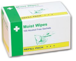 D5218 - First Aid Moist Wipes, Alcohol Free, Skin Cleansing, Pack of 100 - SAFETY FIRST AID GROUP