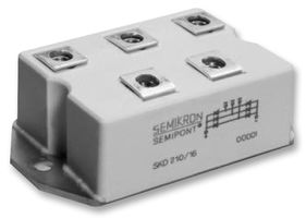 SKD210/16 - Bridge Rectifier, Three Phase, 1.6 kV, 207 A, Module, 5 Pins, 1.65 V - SEMIKRON