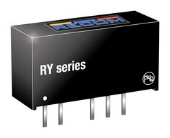 RY-0505S - Isolated Through Hole DC/DC Converter, ITE, 1:1, 1 W, 1 Output, 5 V, 200 mA - RECOM POWER