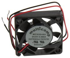 MC035492 - DC Axial Fan, 5 V, Square, 30 mm, 6 mm, Vapo Bearing, 3.7 CFM - MULTICOMP