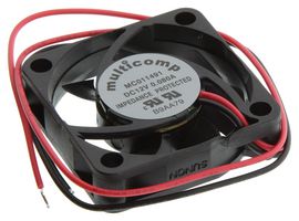 MC011491 - DC Axial Fan, 12 V, Square, 40 mm, 10 mm, Sleeve Bearing, 7.1 CFM - MULTICOMP