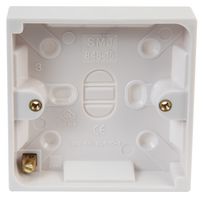 PE01009 - 1-Gang White Surface Mount Pattress Box 16mm - PRO ELEC