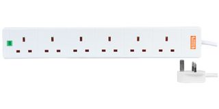 2068S-1M - Surge Protector, 6 Outlets, UK, 13 A, 240 V, UK Type G, 1 m - PRO ELEC