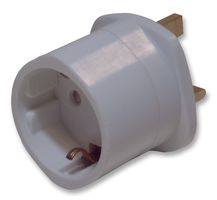 9680. - Schuko to UK Plug Travel Adaptor, White - PRO ELEC