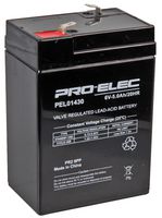 PEL01430 - Rechargeable Battery, 6 V, Lead Acid, 5 Ah, T1 Terminals, 1 - PRO ELEC