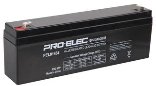 PEL01434 - Rechargeable Battery, 12 V, Lead Acid, 2.3 Ah, T1 Terminals, 1 - PRO ELEC