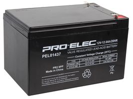 PEL01437 - Rechargeable Battery, 12 V, Lead Acid, 12 Ah, T1 / T2 Terminals, 1 - PRO ELEC